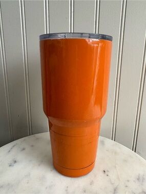 YETI Rambler 40oz Stainless Steel Travel Mug Orange Commuter Coffee Outdoor Used